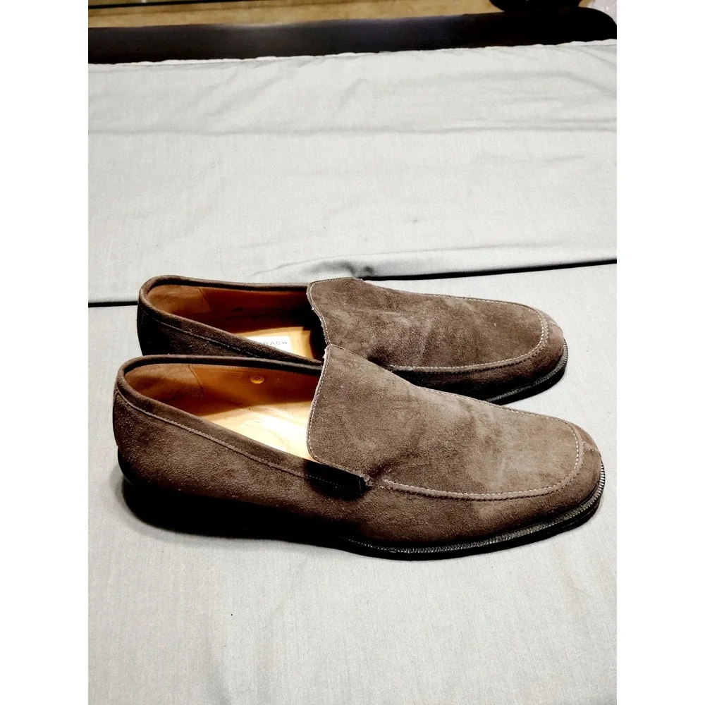Bachrach Men 12 Brown Suede Driving Loafers Moc Toe Slip‑On Casual Resort‎ Shoes